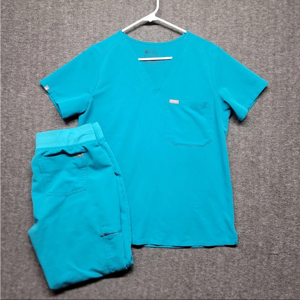 Figs Teal Technical Collection Scrub Set Joggers MEDIUM
